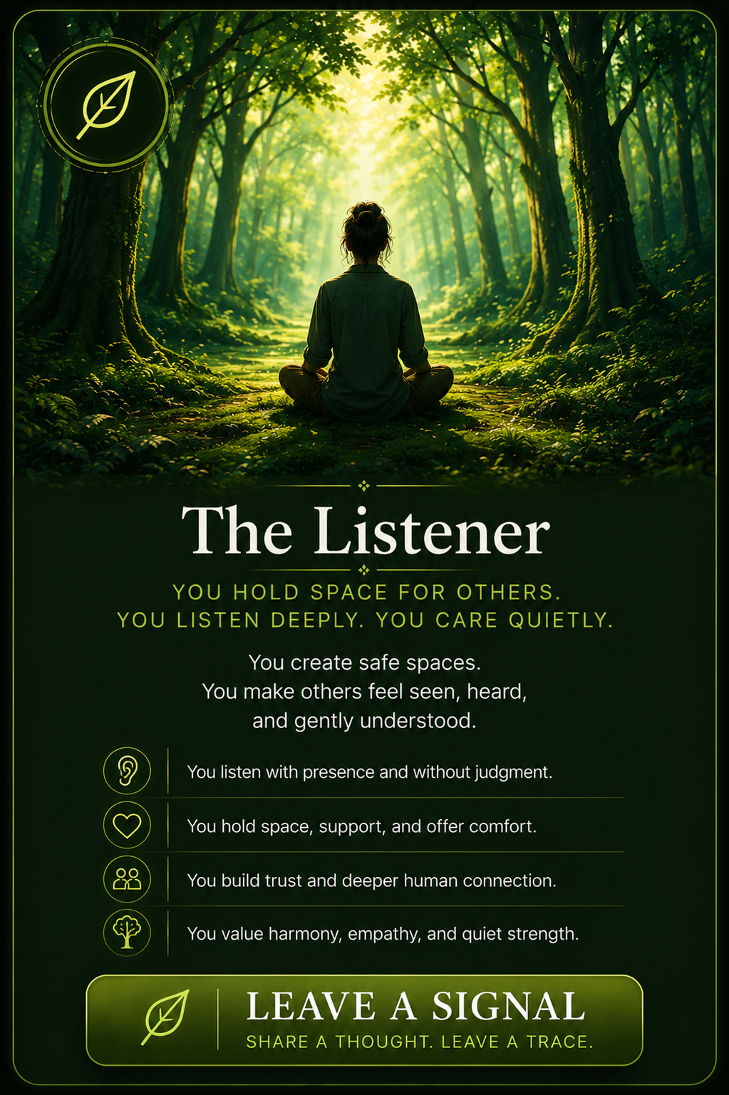 The Listener archetype card