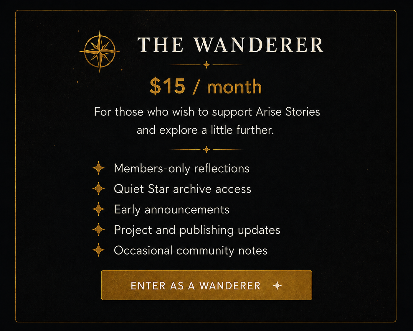 Join The Wanderer at Arise Stories